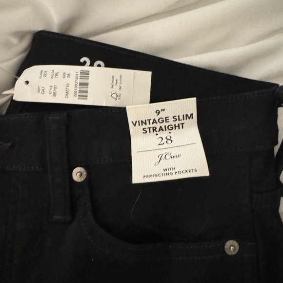 NWT J.CREW 9” vintage slim straight black size 28 - Picture 9 of 9